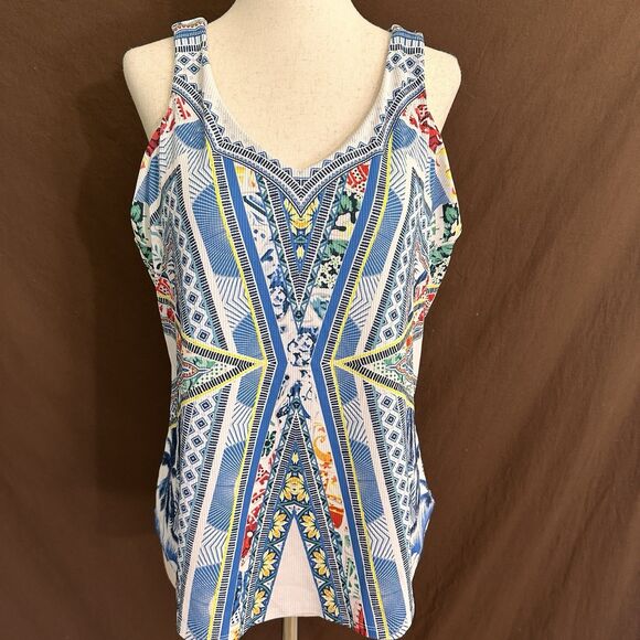 Lucky In Love Tank Paradise Print Tennis Pickleball Golf Womens XL - Picture 2 of 6